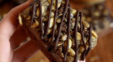 Caramel Chocolate No Bake Brownies