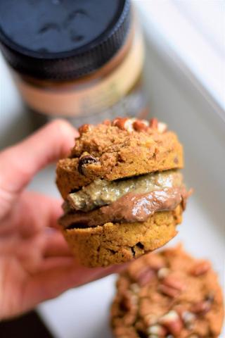 chocolate seed butter crunchy seed butter pumpkin banana bread muffins vegan nut free allergy allergen nut